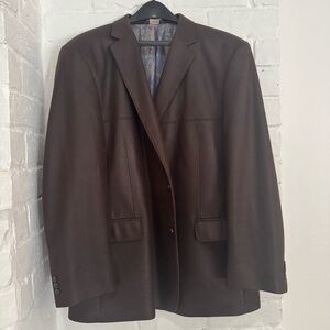 Cosani Chocolate Brown Faux Leather Sportcoat Blazer Size 50R $50